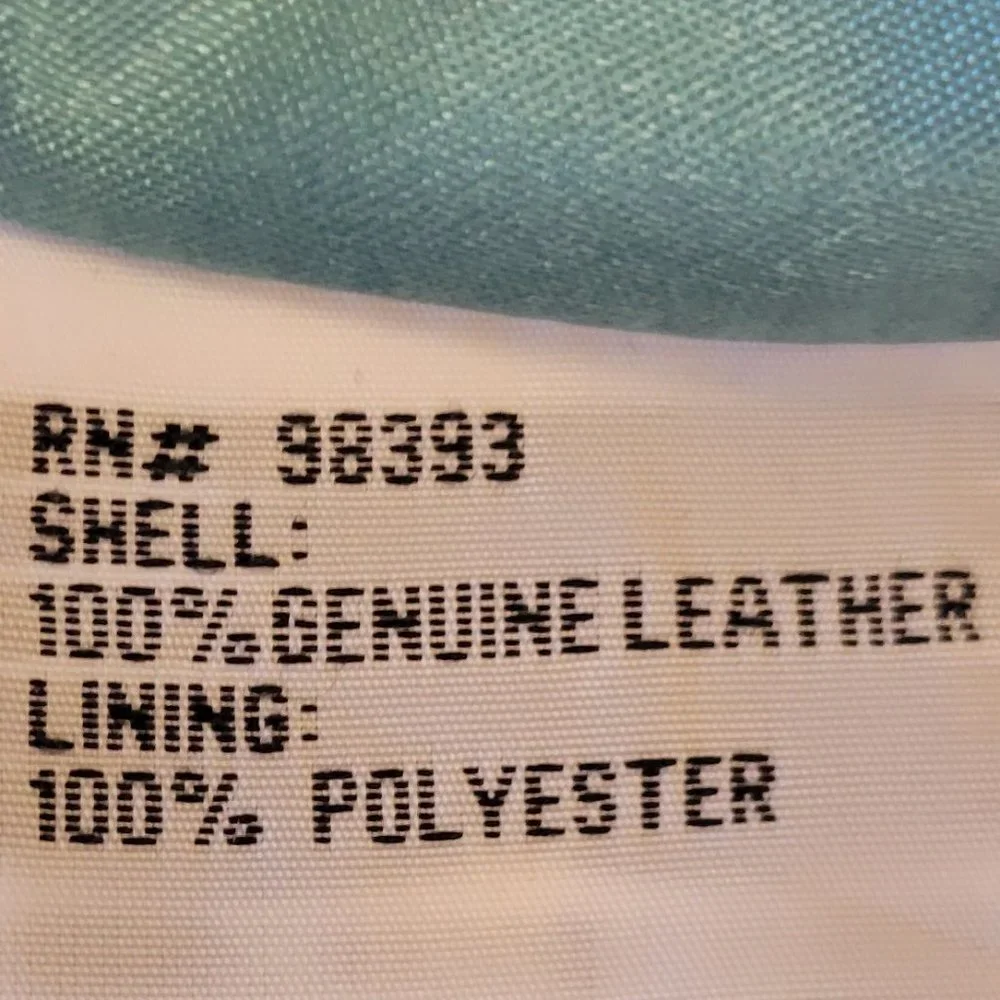 ❣️HP❣️ Pamela McCoy 100% leather aqua full zip satin lined jacket sz: M NWOT - Picture 5 of 12